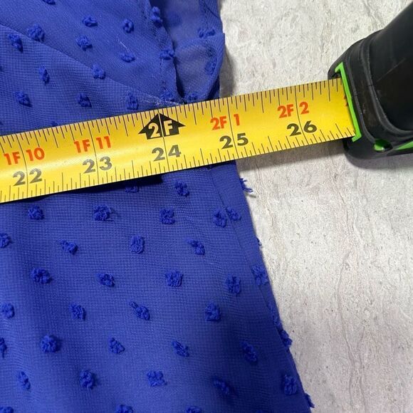 Andree By Unit Women’s Purple Swiss Dot Key Hole Ruffle Top Plus Size 2X - Picture 11 of 14